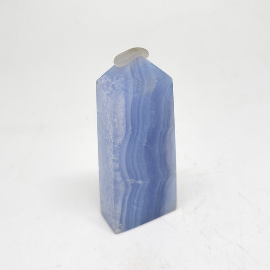 natural blue lace agate tower ornaments healing 59.4g