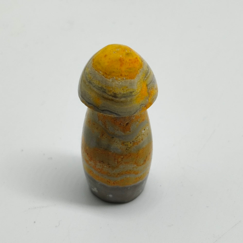 natural bumble bee jasper mushroom carving ornaments healing 11.2g