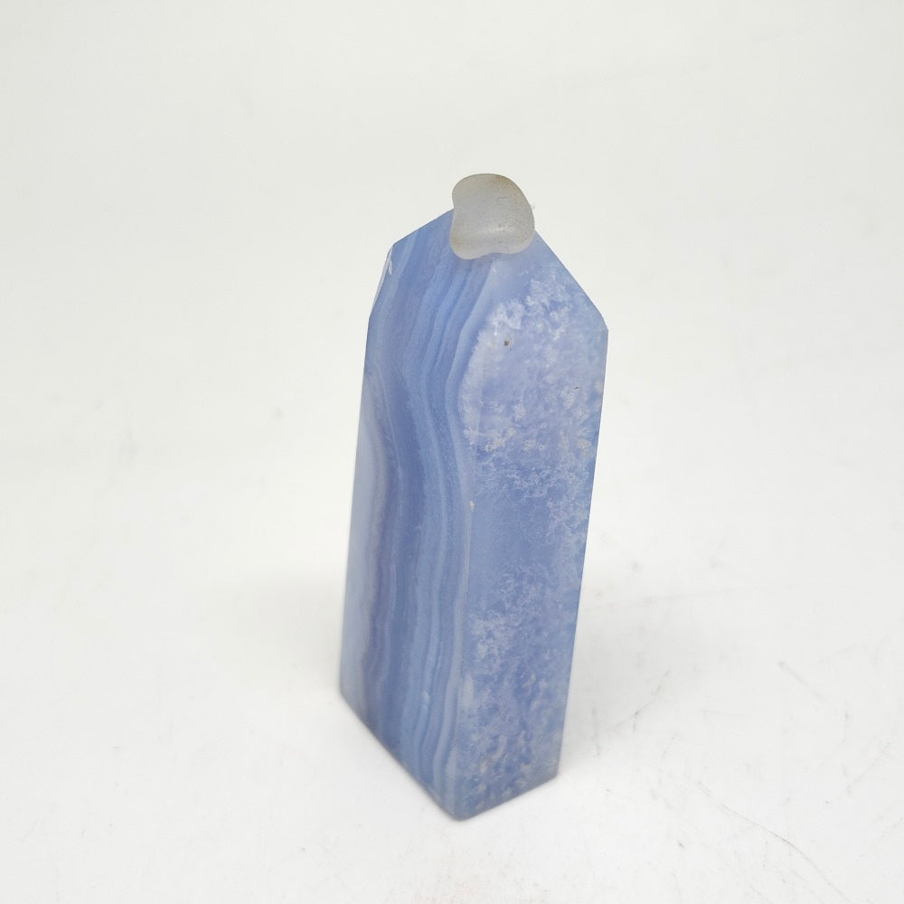 natural blue lace agate tower ornaments healing 59.4g