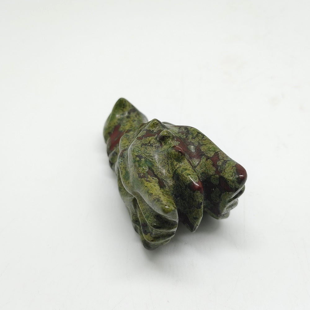 natural dragon blood stone dragon head carving ornaments healing 145g