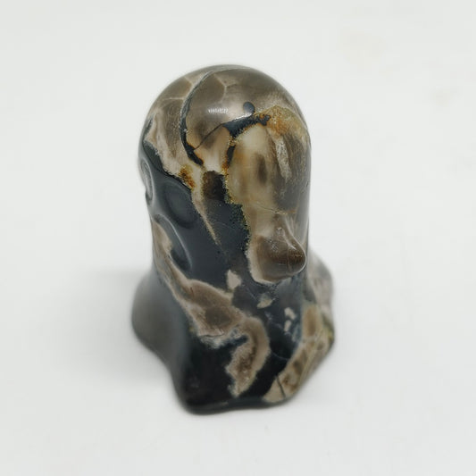 natural volcanic agate ghost carving ornaments healing 84.7g
