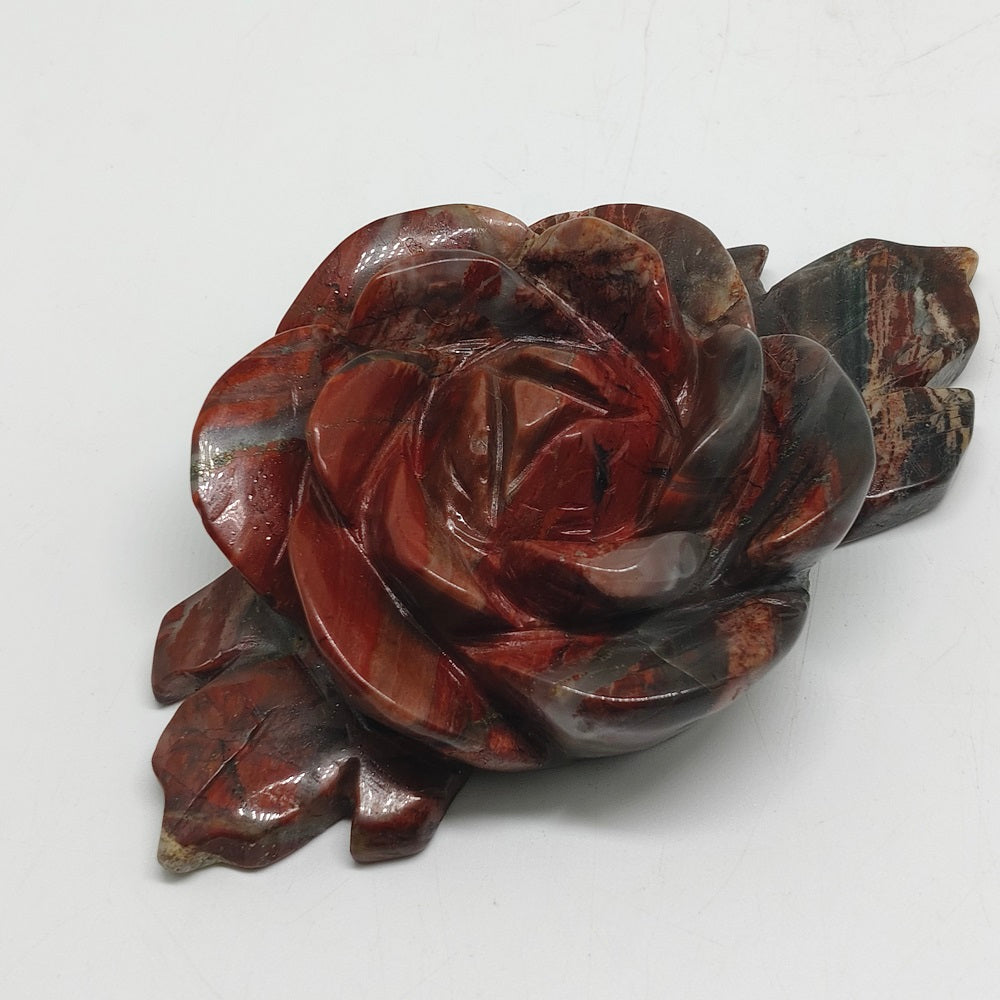 natural African blood stone flower carving ornaments healing 225.8g