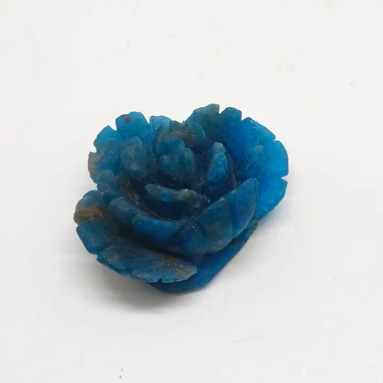 natural blue apatite flower carving ornaments healing 84.2g