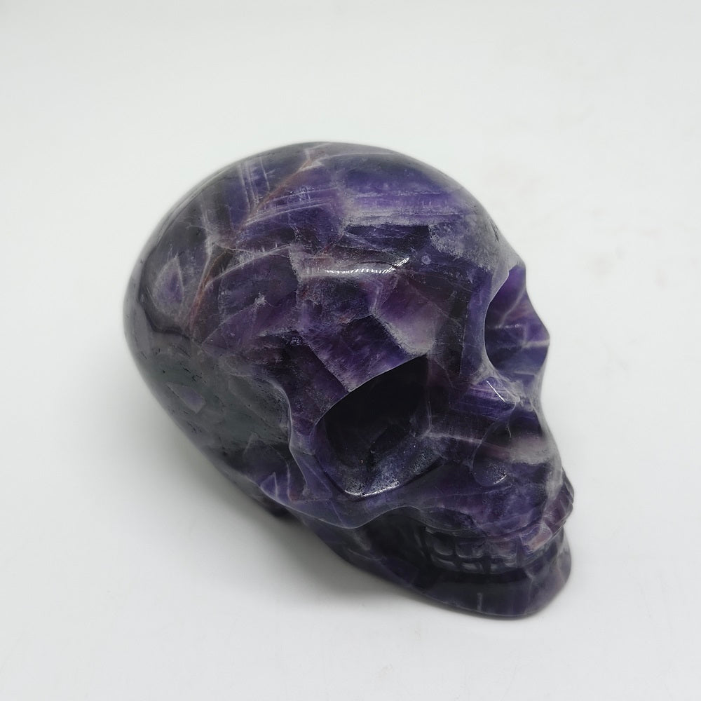 natural amethyst skull carving ornaments healing 491.3g