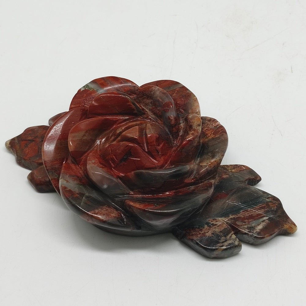 natural African blood stone flower carving ornaments healing 225.8g