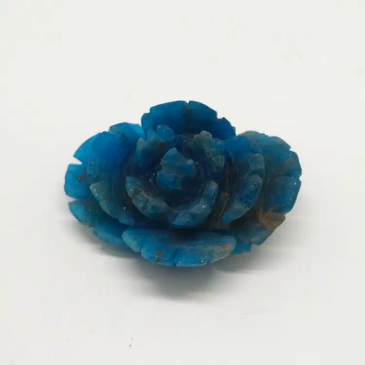 natural blue apatite flower carving ornaments healing 84.2g