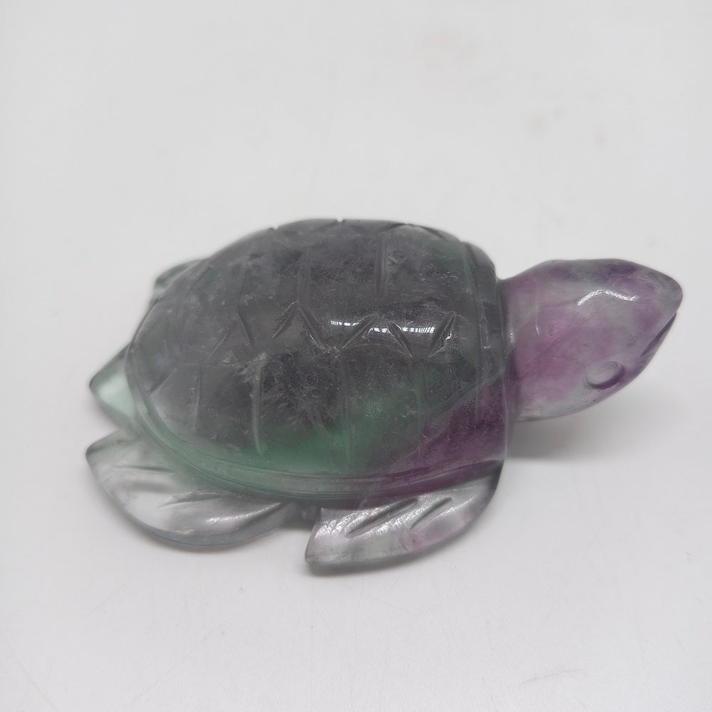 natural fluorite turtle carving ornaments healing 197g