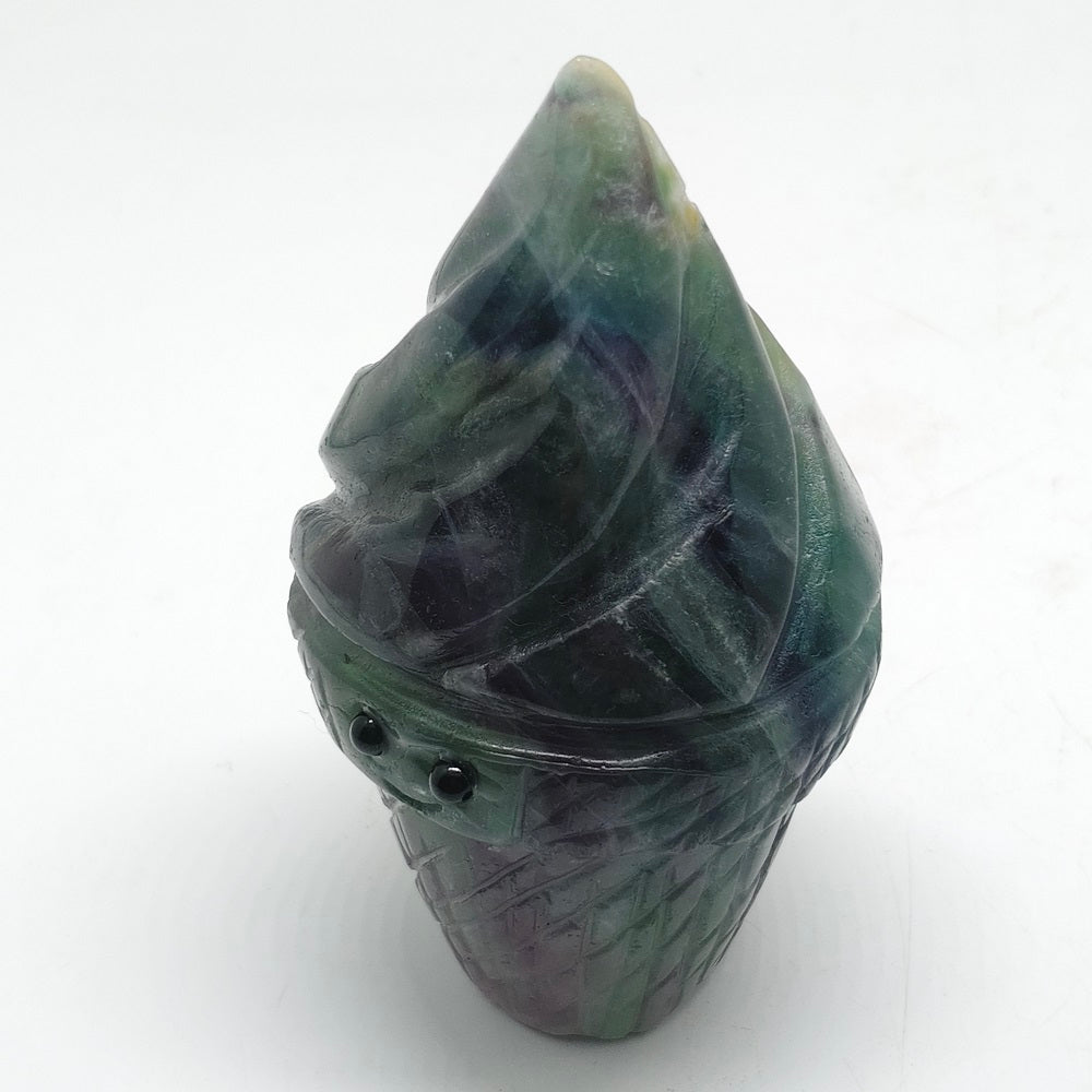 natural fluorite ice cream carving ornaments healing 377.7g