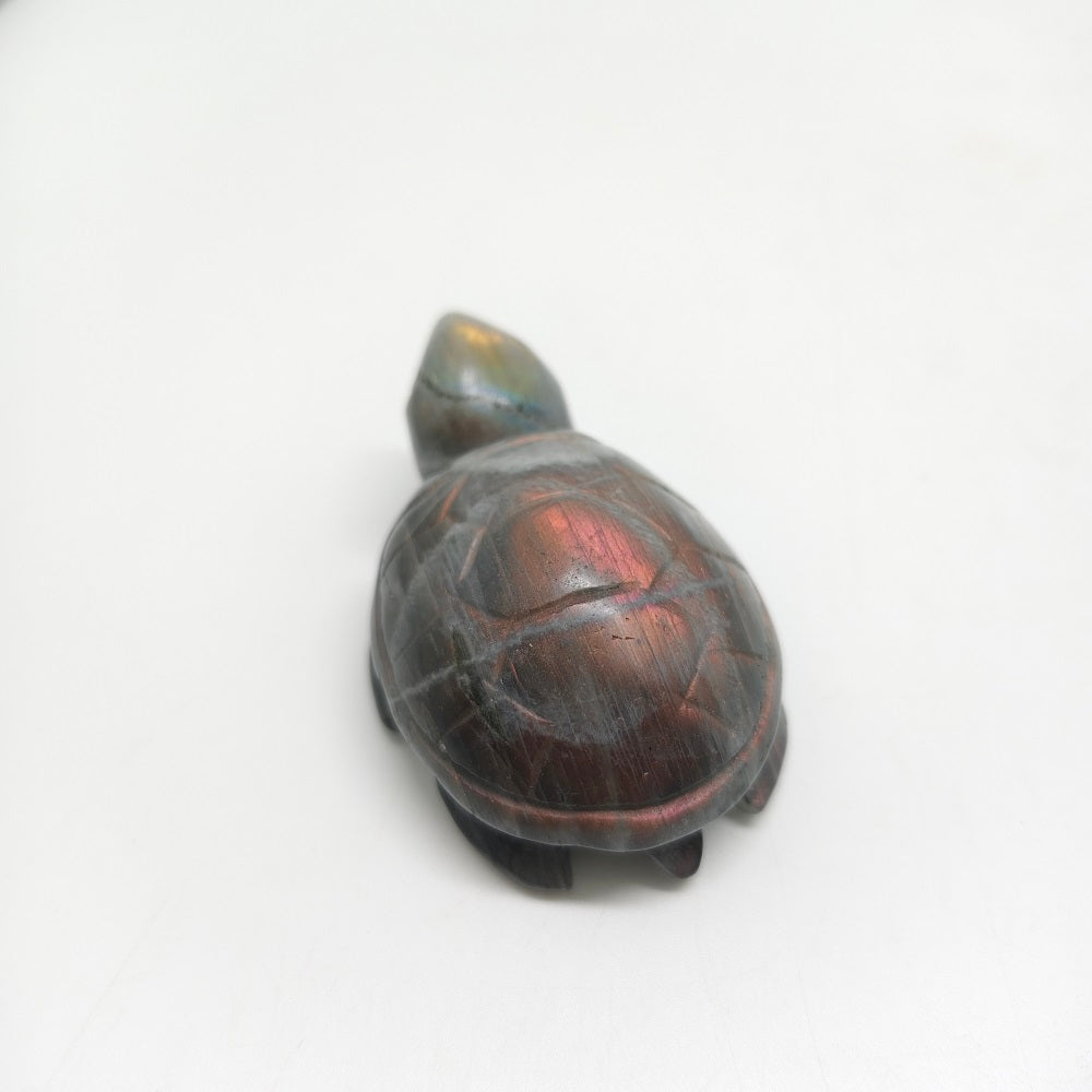 purple flash labradorite turtle carving healing 57.2g