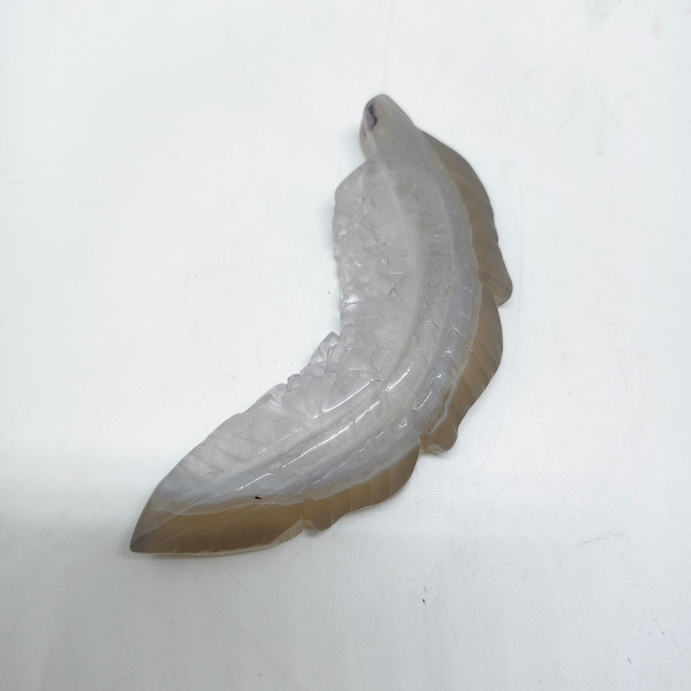 natural agate leaves carving ornaments healing 59.6g