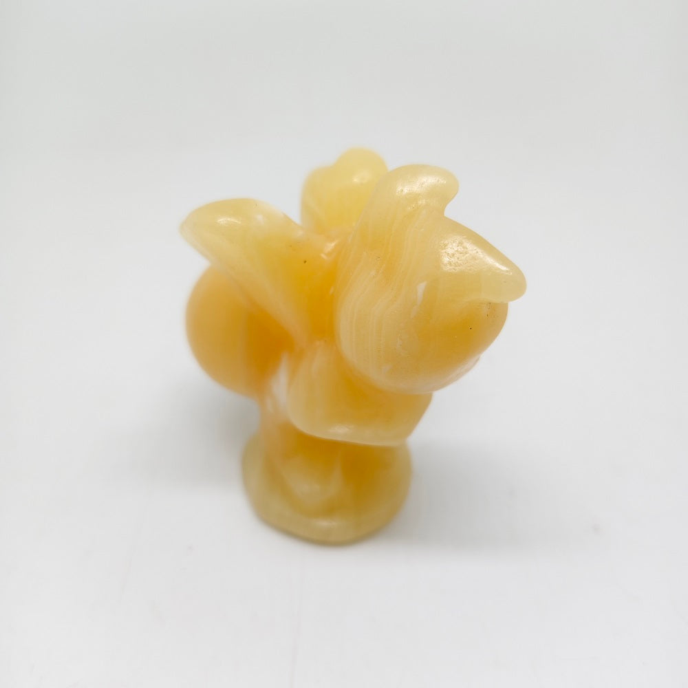 natural yellow calcite bee carving ornaments healing 115.9g