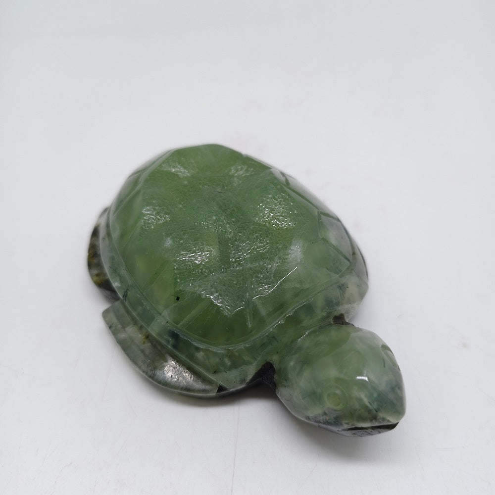 natural prehnite turtle carving ornaments healing 245.8g