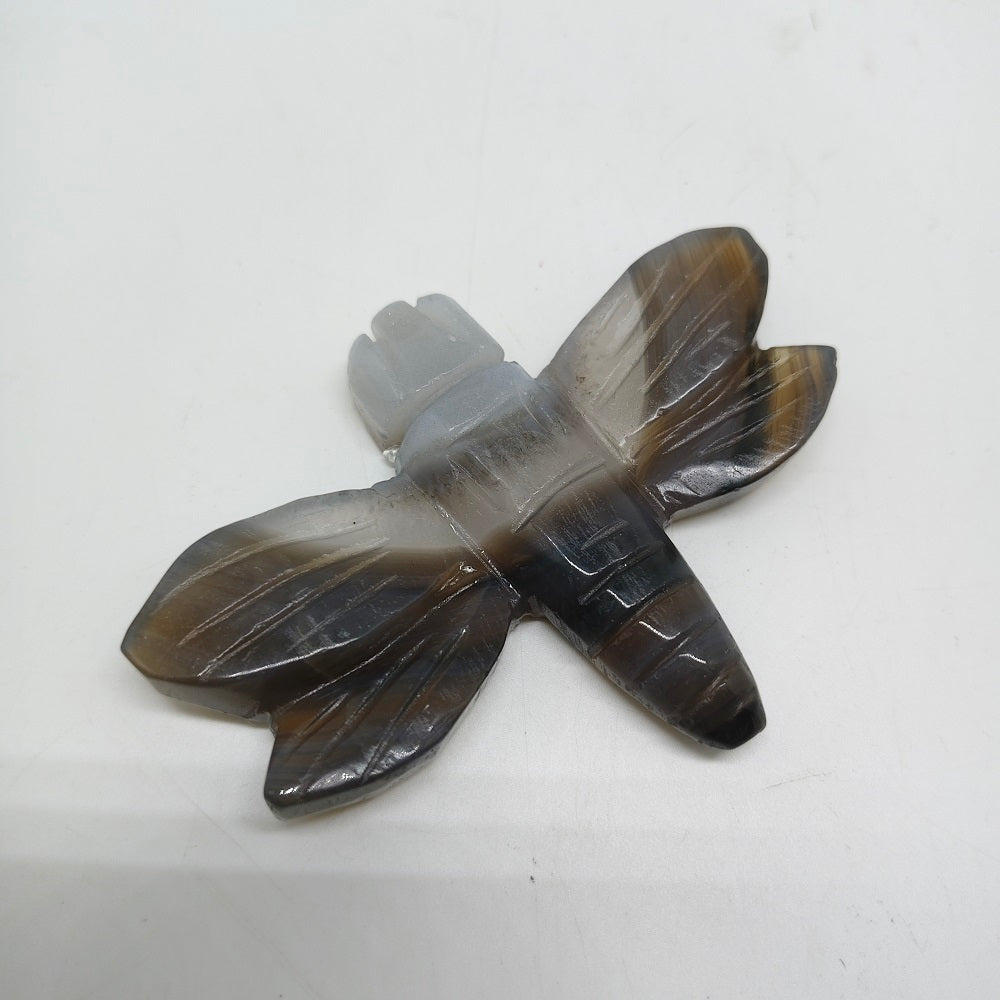 natural agate dragonfly carving ornaments healing