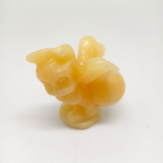 natural yellow calcite bee carving ornaments healing 115.9g