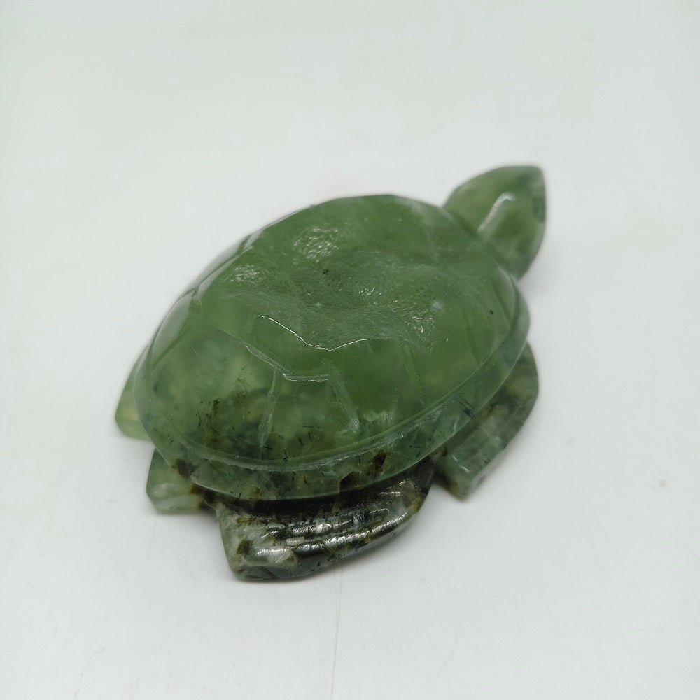 natural prehnite turtle carving ornaments healing 245.8g