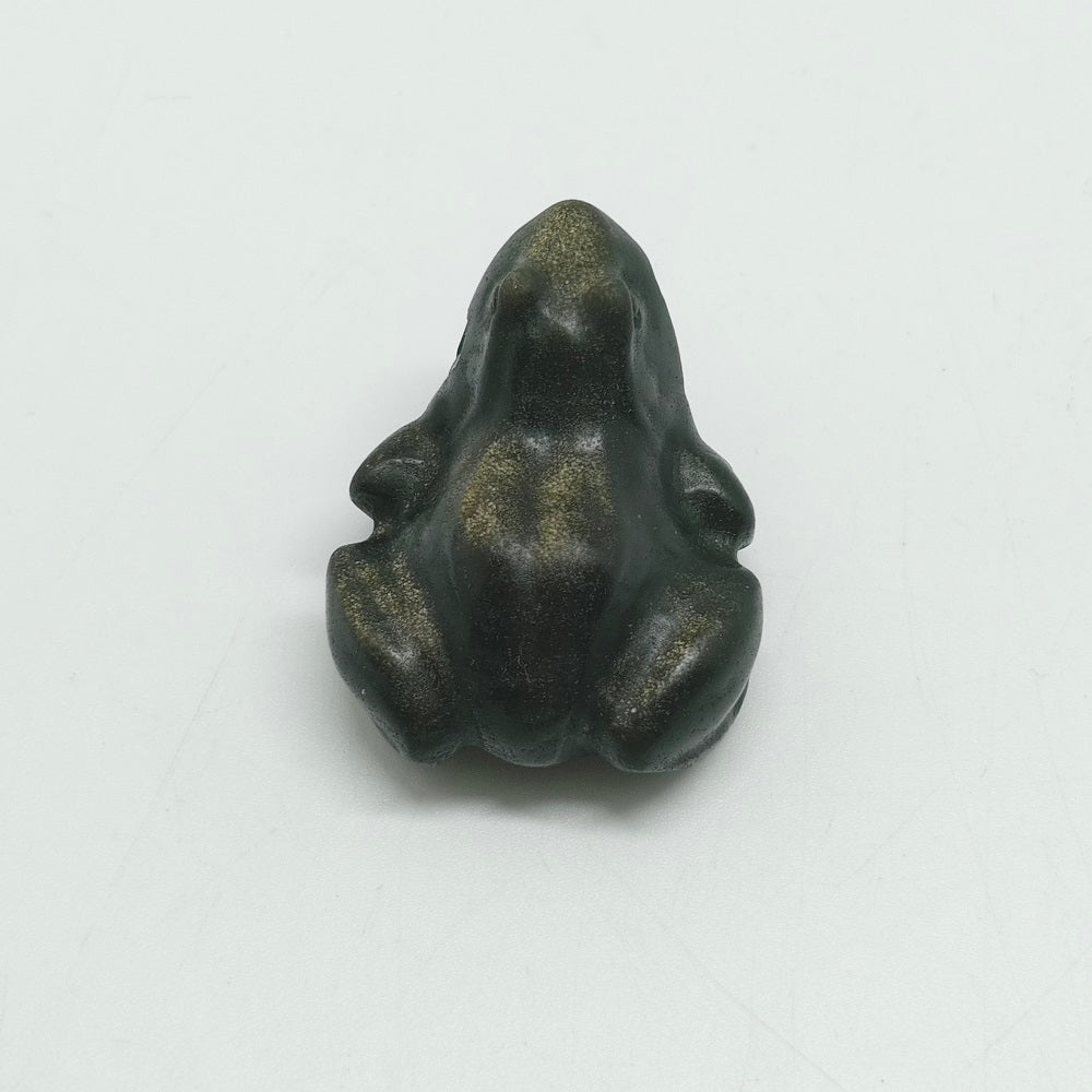natural golden obsidian frog carving ornaments healing 20.8g