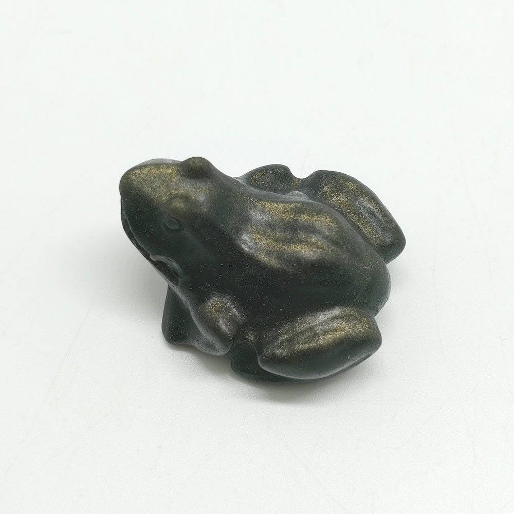 natural golden obsidian frog carving ornaments healing 20.8g