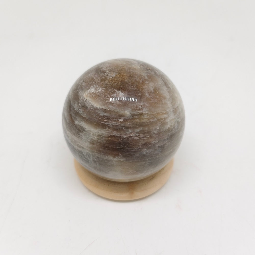 natural moonlight golden sunstone sphere ornaments healing 116.9g