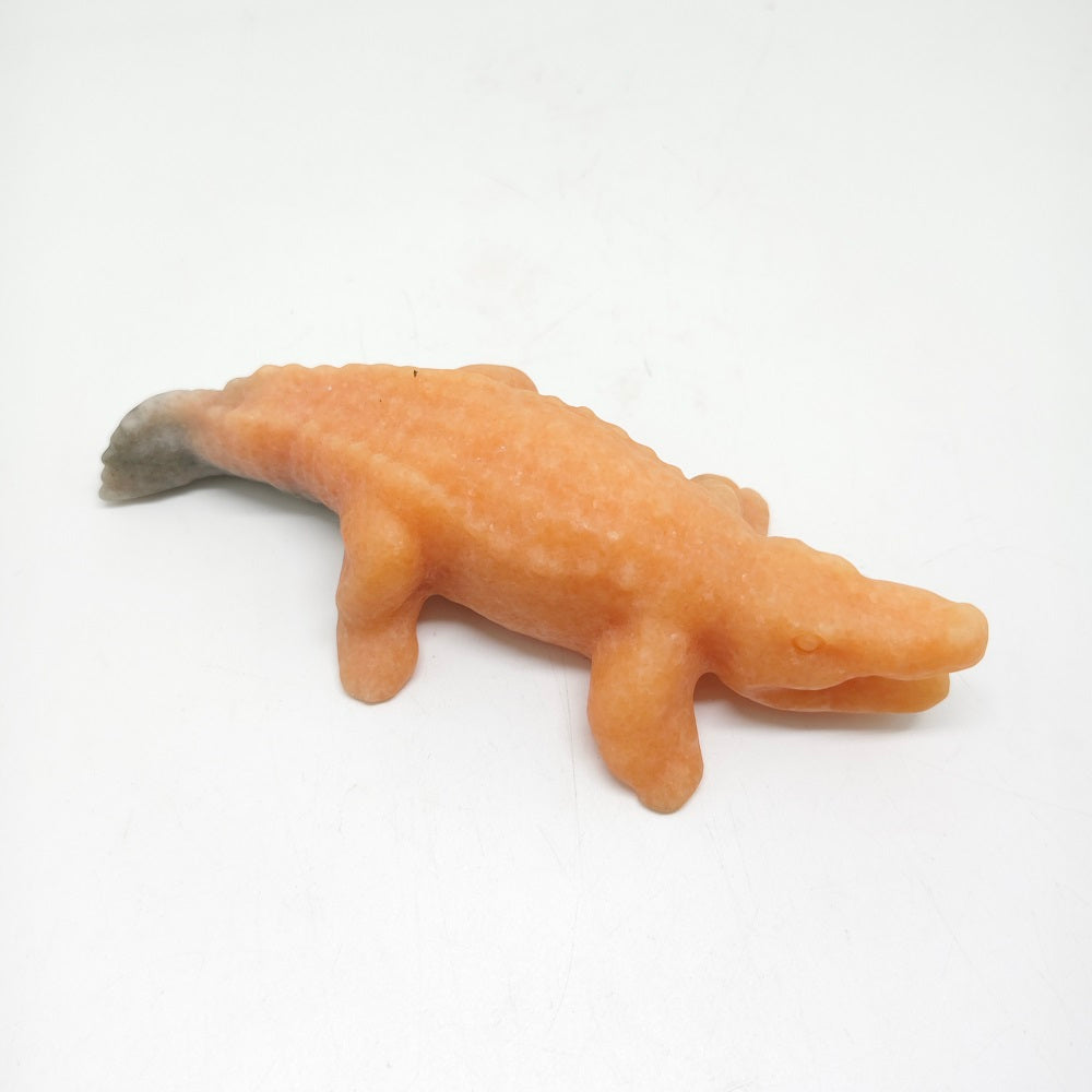 natural sunstone crocodile crocodile carving ornaments healing 204.7g