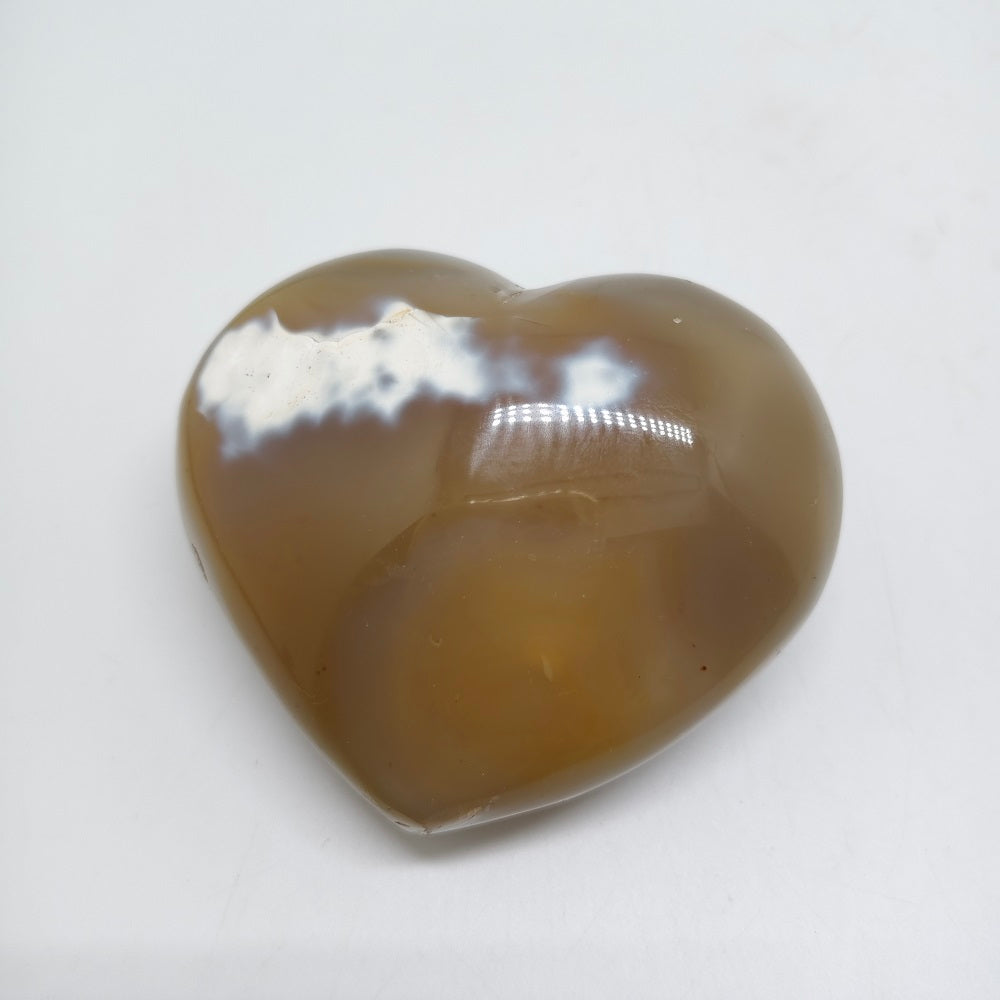 natural orca agate heart carving ornaments healing 361g