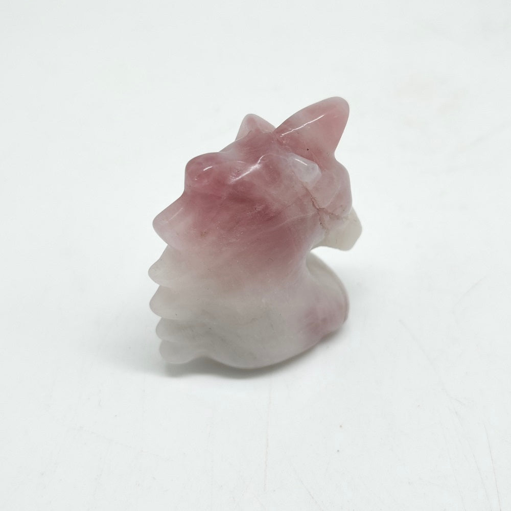 natural purple rose quartz unicorn carving ornaments healing 24.4g