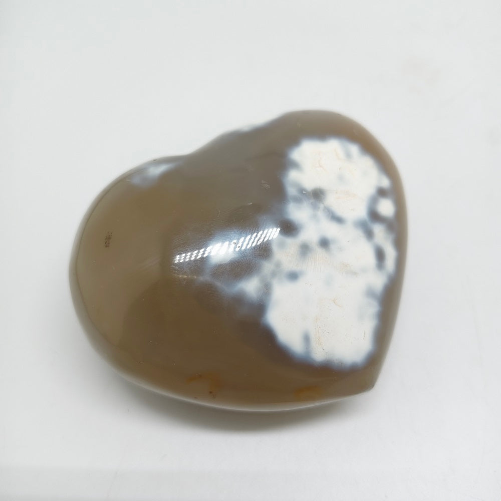 natural orca agate heart carving ornaments healing 361g