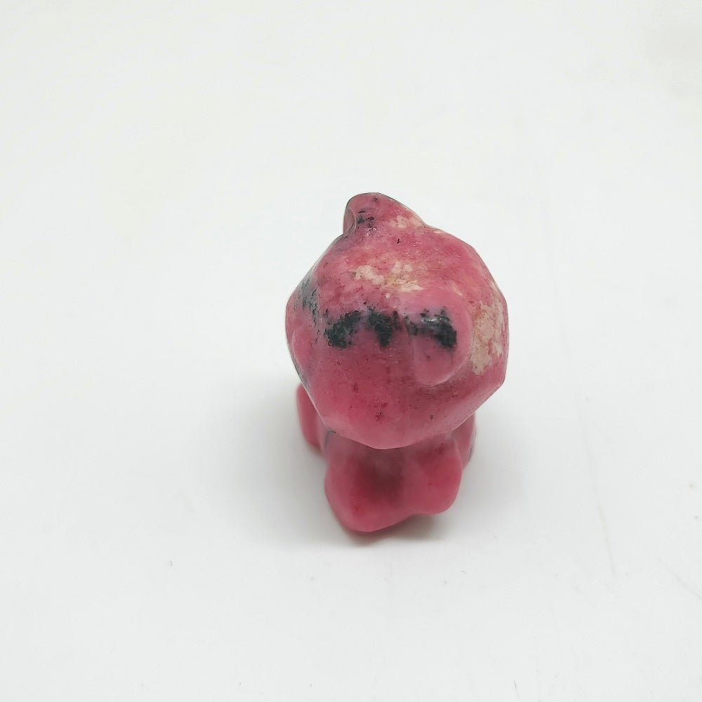 natural rhodonite bear carving ornaments healing 25g