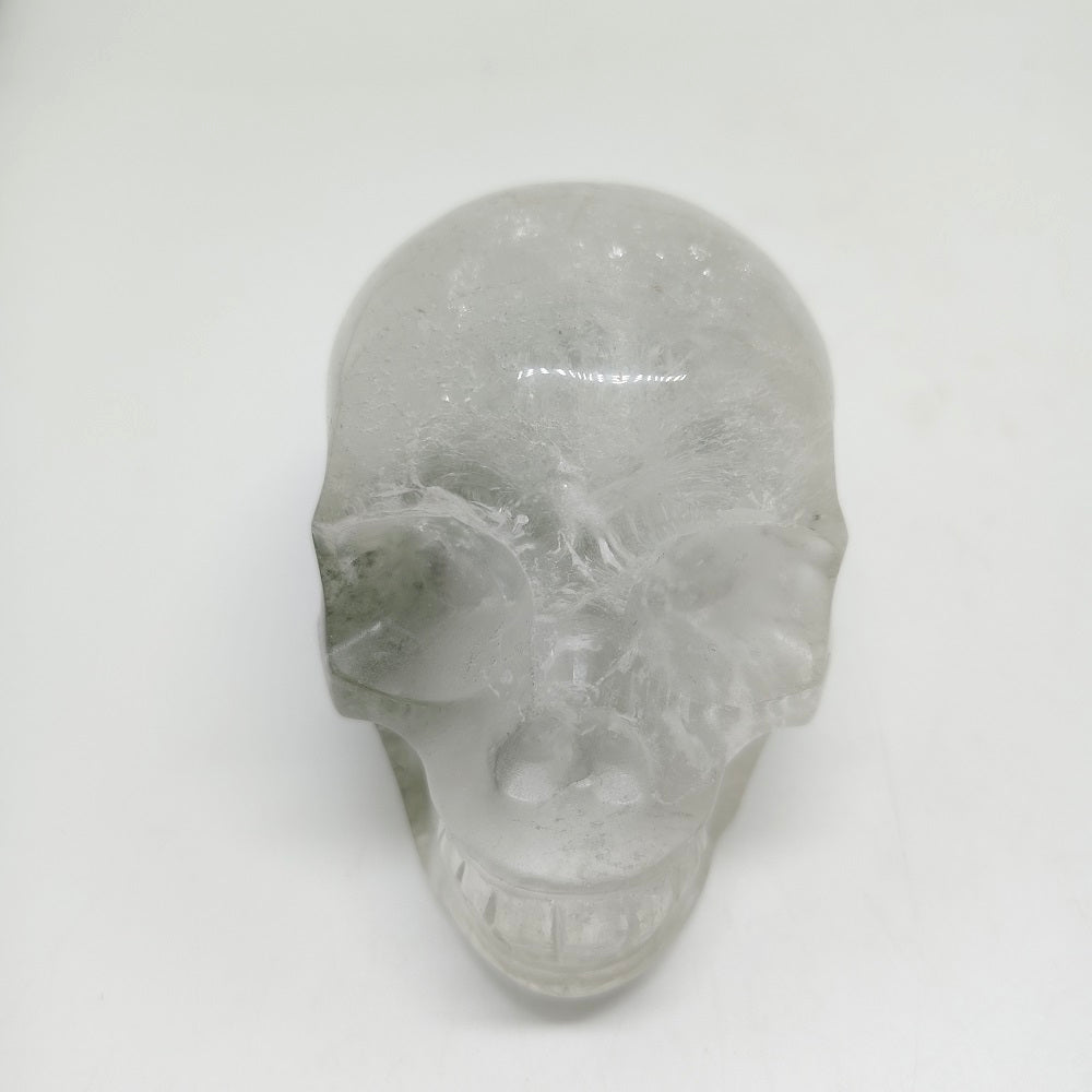 natural phantom quartz skull carving ornaments healing 469g