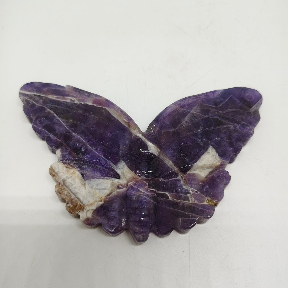 natural amethyst butterfly carving ornaments healing 119.8g
