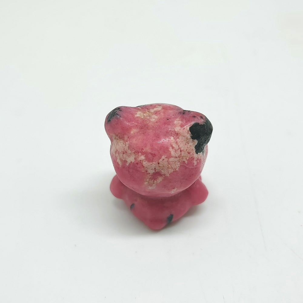 natural rhodonite bear carving ornaments healing 25g