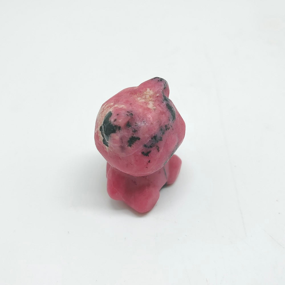 natural rhodonite bear carving ornaments healing 25g