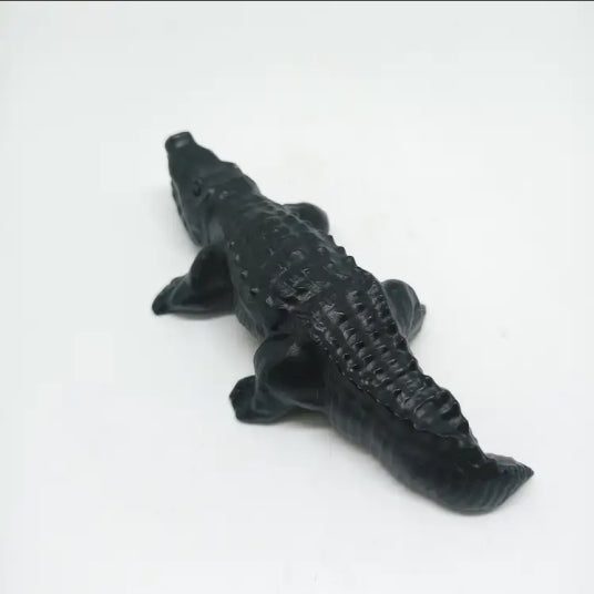 obsidian crocodile carving ornaments healing 180.8g
