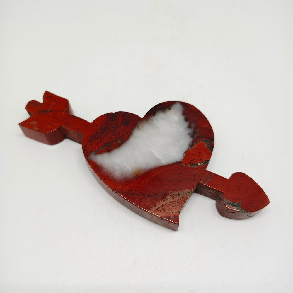 red jasper heart carving ornaments healing 195g