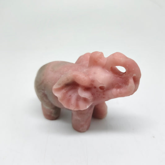 pink opal elephant carving ornaments healing 197.9g