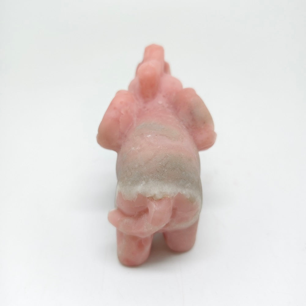 pink opal elephant carving ornaments healing 197.9g