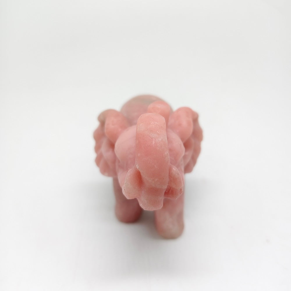 pink opal elephant carving ornaments healing 197.9g