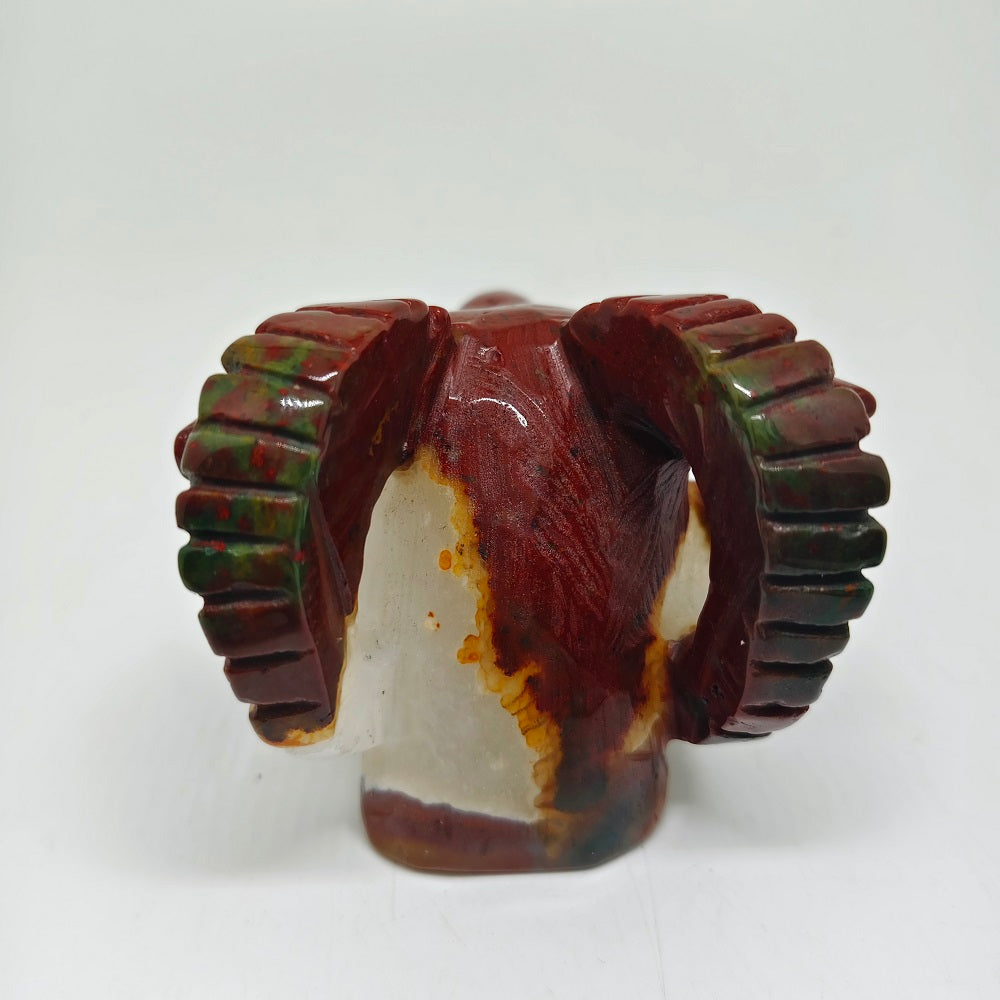 ocean jasper sheep head carving ornaments healing 239.2g