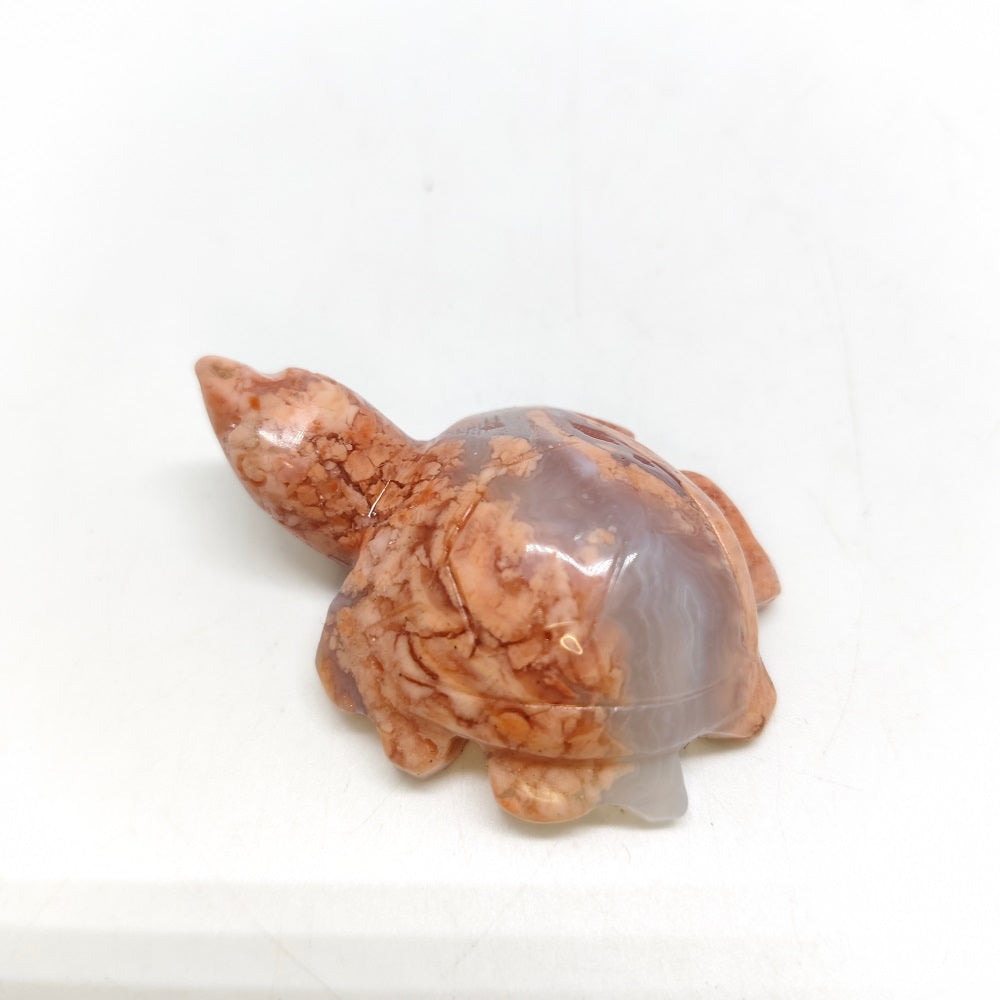 red agate turtle carving ornaments healing 40.7g
