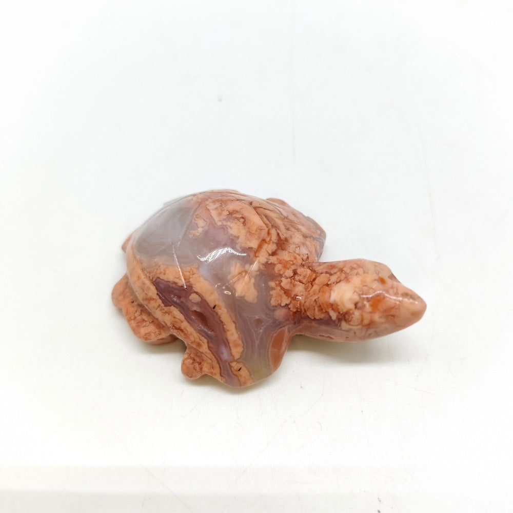 red agate turtle carving ornaments healing 40.7g