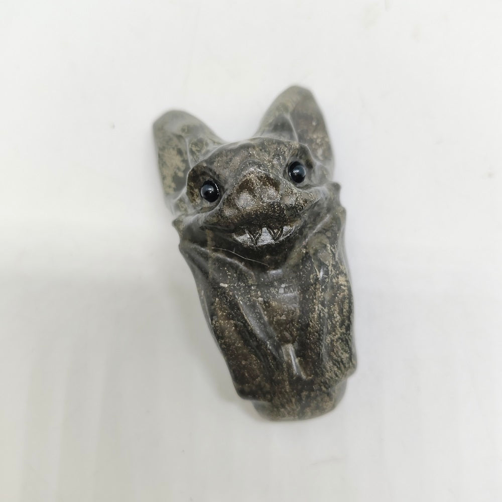 pyrite bat carving ornaments healing 136g