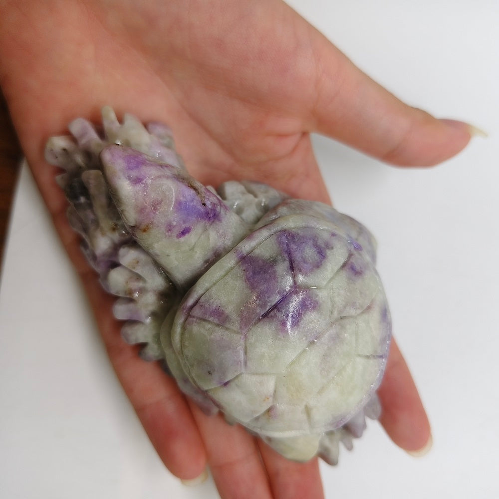 purple sodalite turtle carving ornaments healing 227.9g