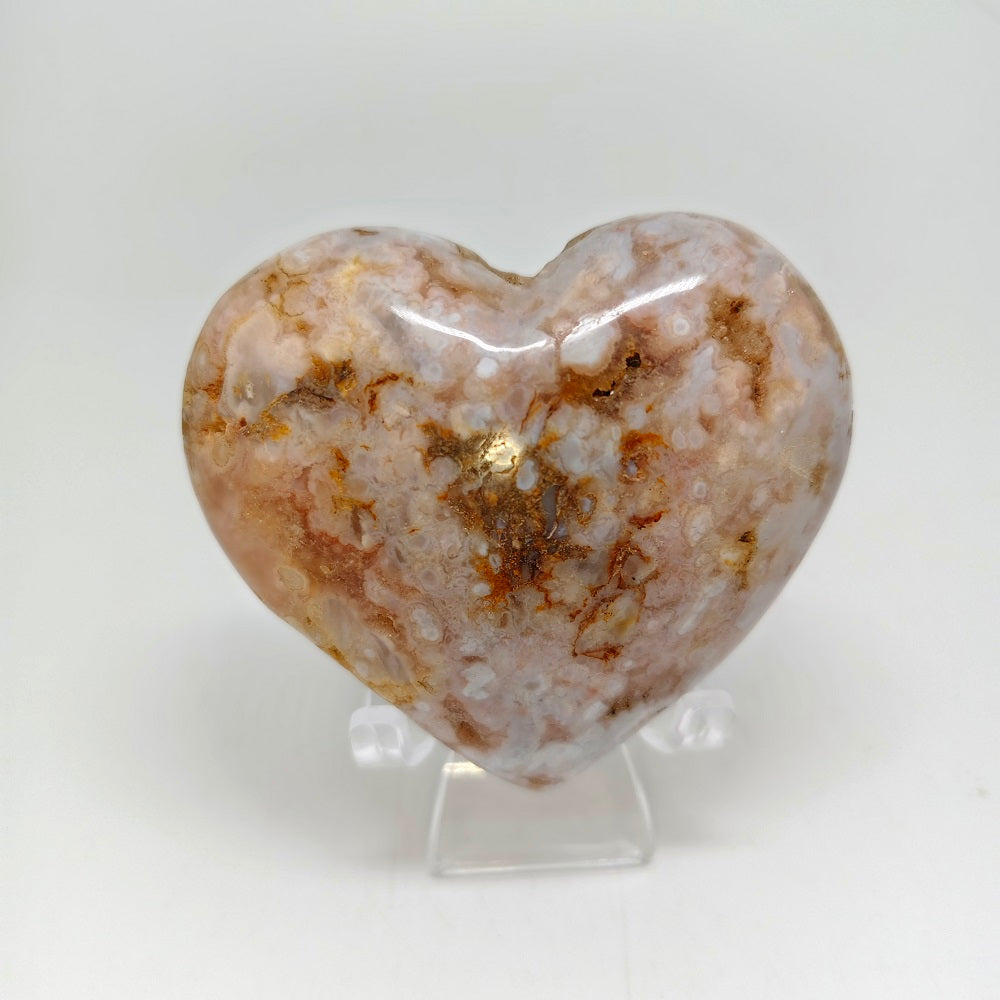 cherry blossom agate heart carving ornaments healing 235.7g