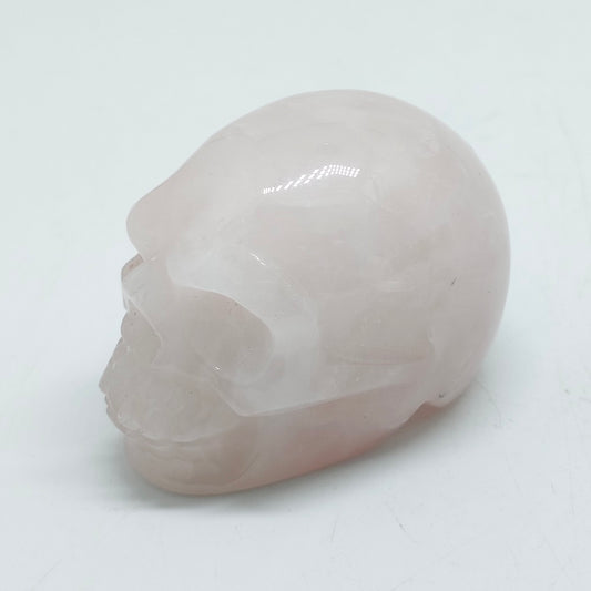 rose quartz skull carving ornaments healing 101g