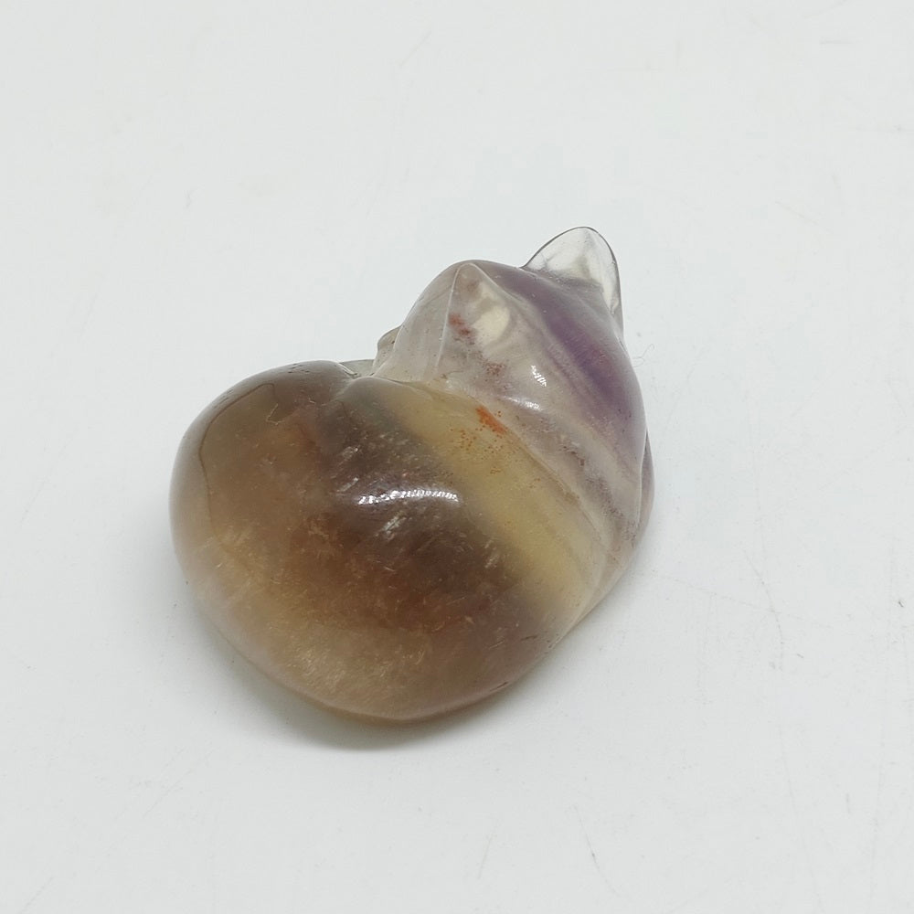 fluorite cat carving ornaments healing 44.3g