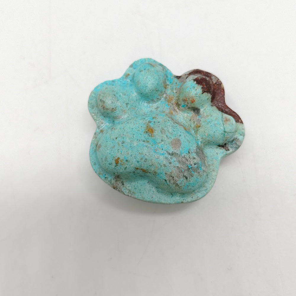 phoenix turquoise cat paw carving ornaments healing 24.7g