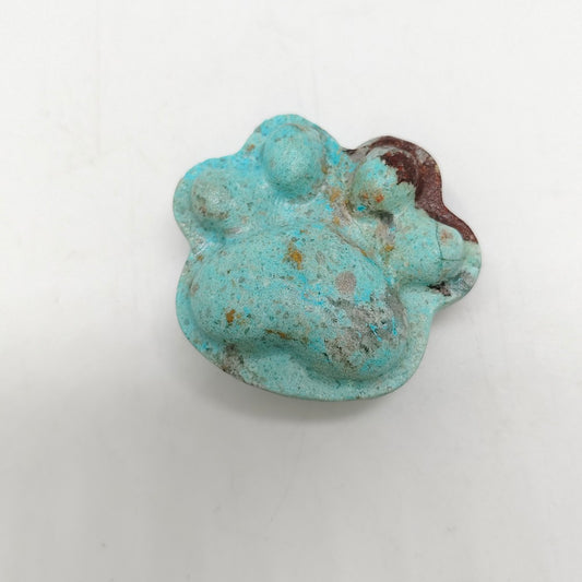 phoenix turquoise cat paw carving ornaments healing 24.7g