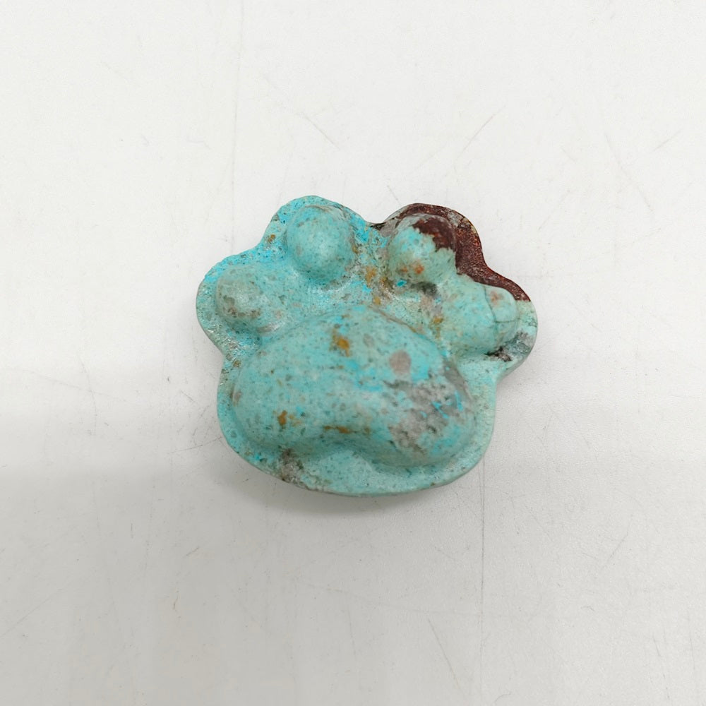 phoenix turquoise cat paw carving ornaments healing 24.7g