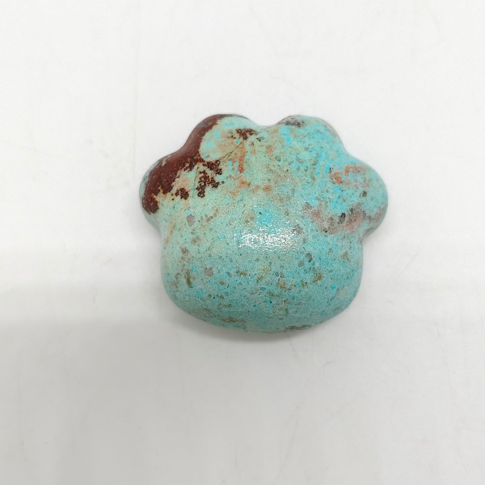 phoenix turquoise cat paw carving ornaments healing 24.7g