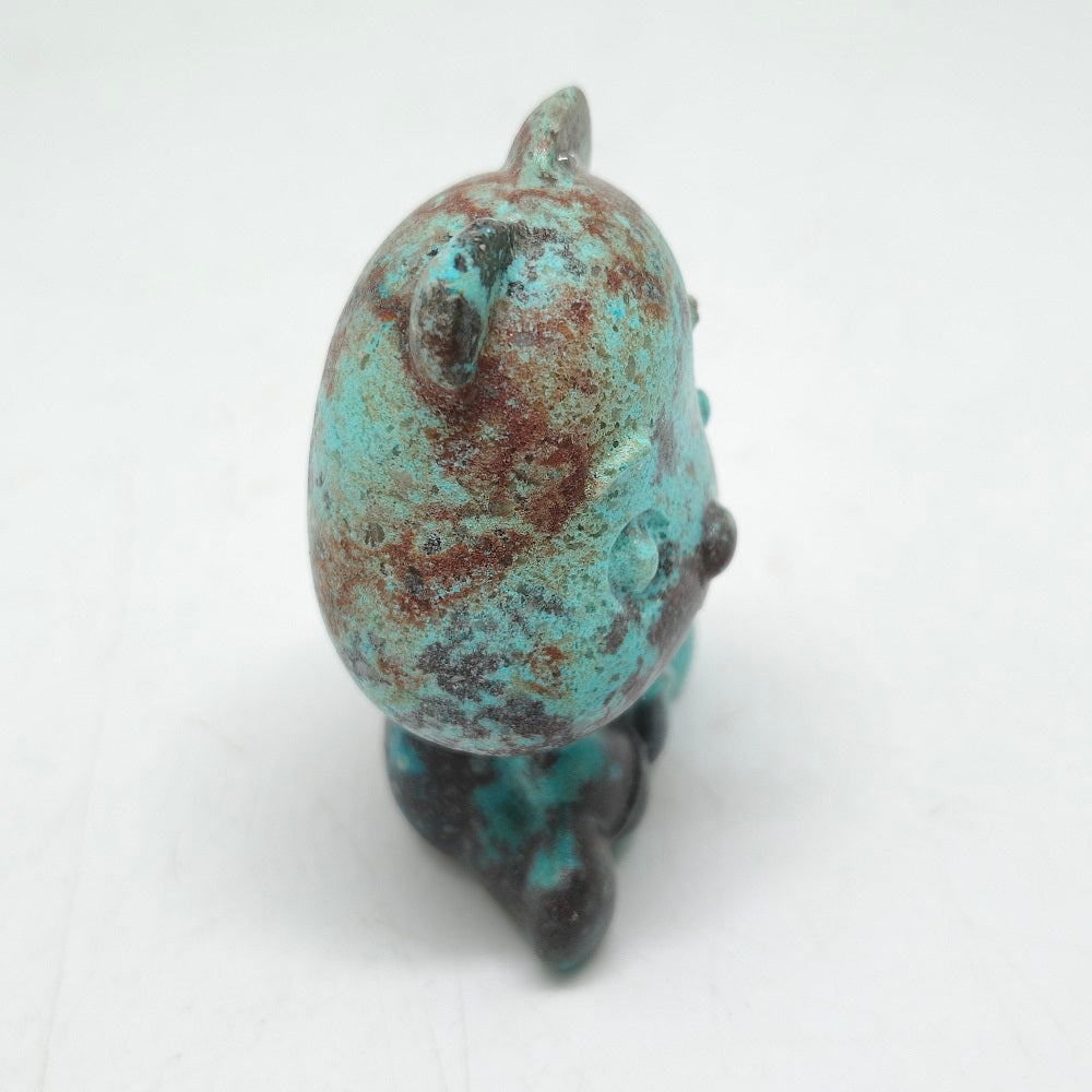 phoenix turquoise bear carving ornaments healing 70.4g