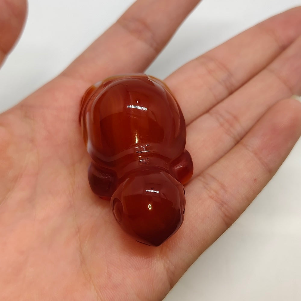red agate turtle carving ornaments healing 30.5g